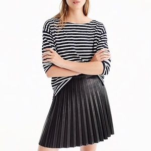 JCrew faux leather pleated mini skirt